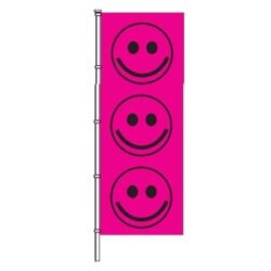 Smiley Faces Violet Tall Flags